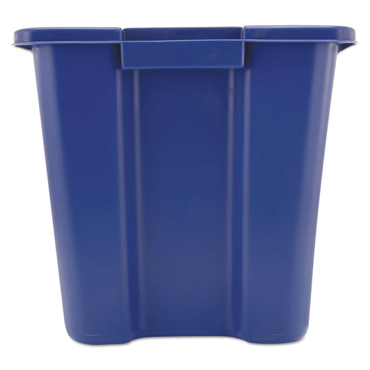 Rubbermaid Commercial Stacking Recycle Bin, 14 gal, Polyethylene, Blue (571473BE)