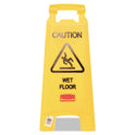 Rubbermaid Commercial Caution Wet Floor Sign, 11 x 12 x 25, Bright Yellow (611277YW)