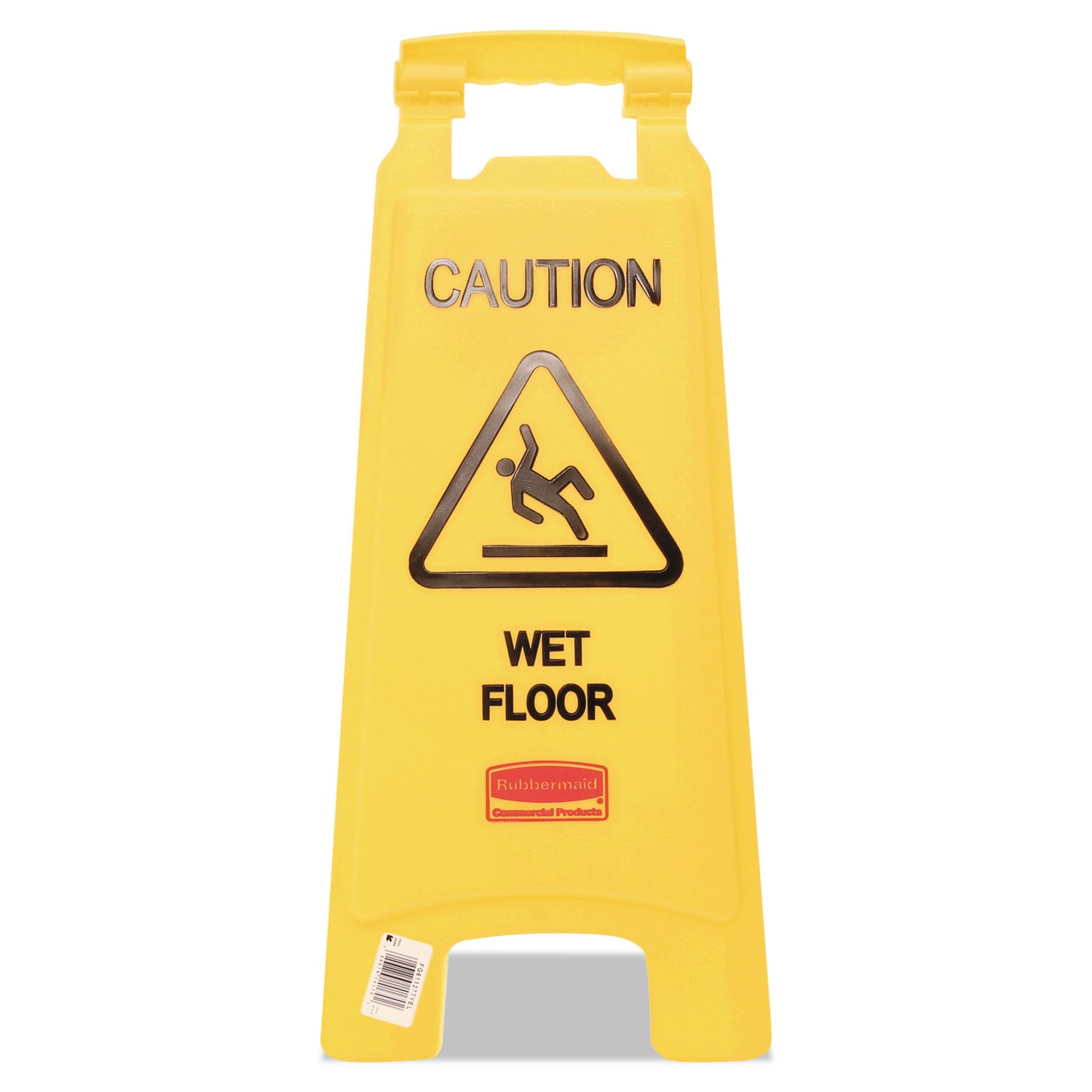 Rubbermaid Commercial Caution Wet Floor Sign, 11 x 12 x 25, Bright Yellow (611277YW)