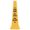 Rubbermaid Commercial Multilingual Wet Floor Safety Cone, 12.25 x 12.25 x 36 (627677)