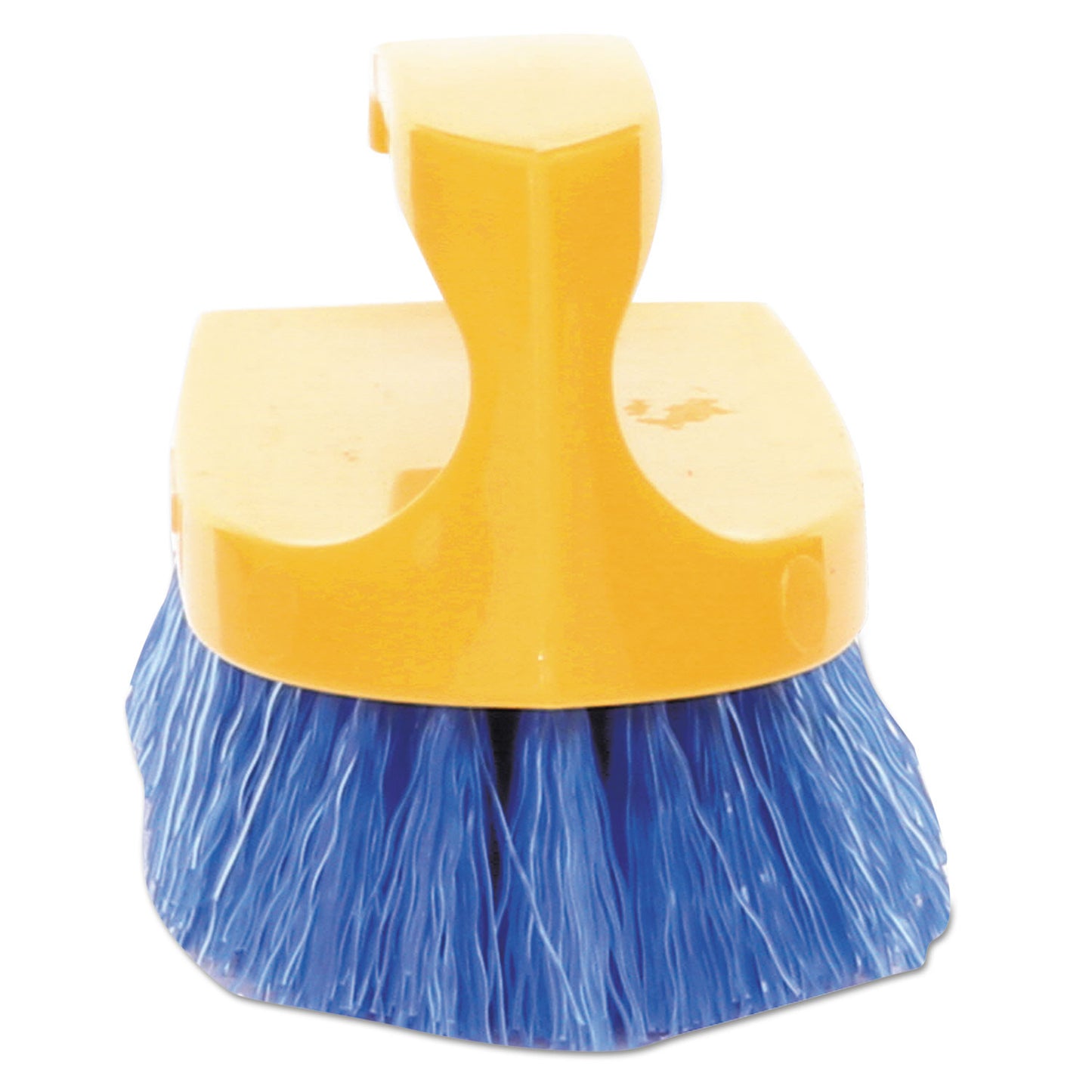 Rubbermaid Commercial Iron-Shaped Handle Scrub Brush, Blue Polypropylene Bristles, 6" Brush, 6" Yellow Plastic Handle (6482COB)