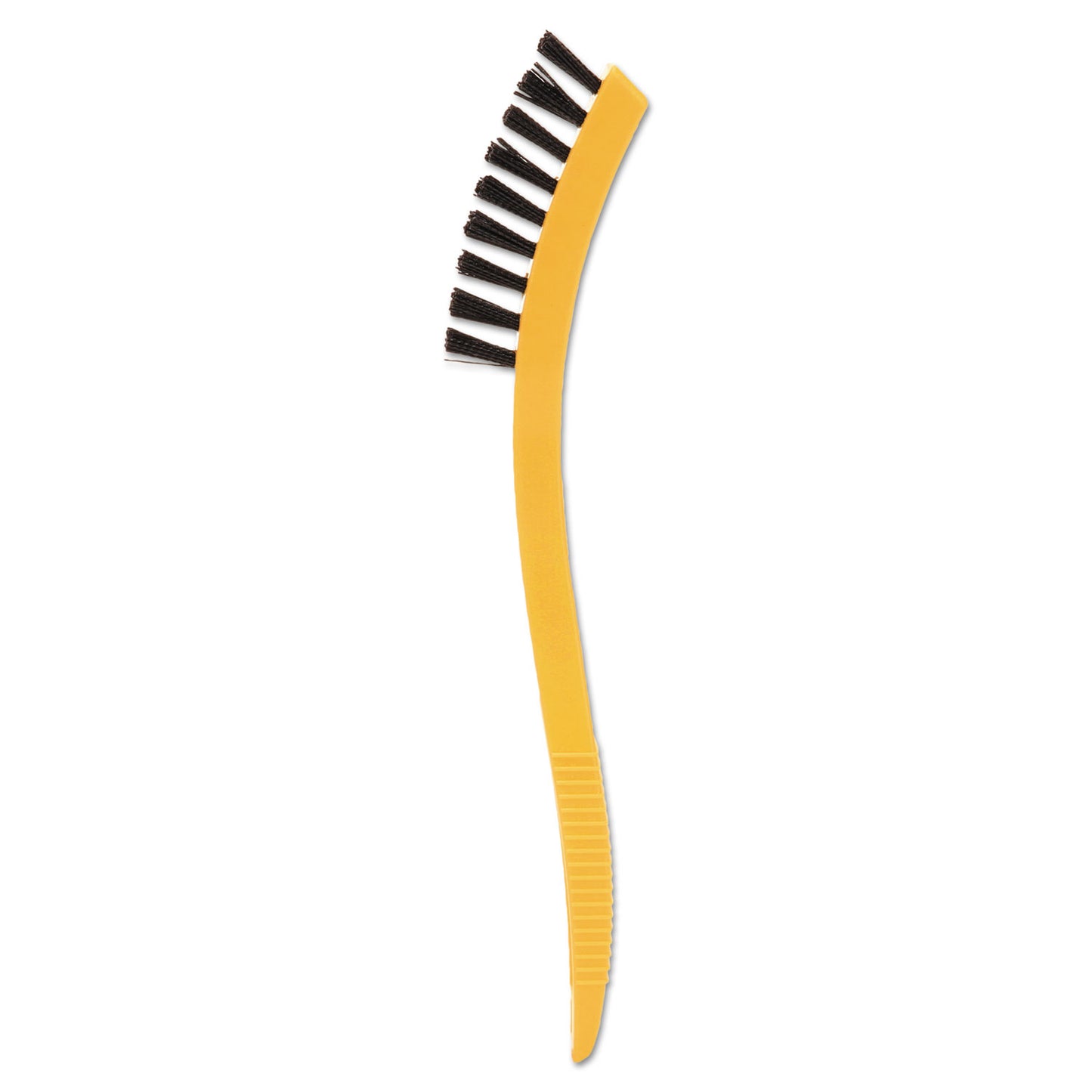 Rubbermaid Commercial Synthetic-Fill Tile and Grout Brush, Black Plastic Bristles, 2.5" Brush, 8.5" Yellow Plastic Handle (9B56BLA)