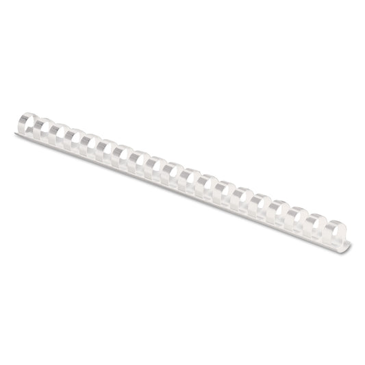 Fellowes Plastic Comb Bindings, 3/8" Diameter, 55 Sheet Capacity, White, 100/Pack (52371)