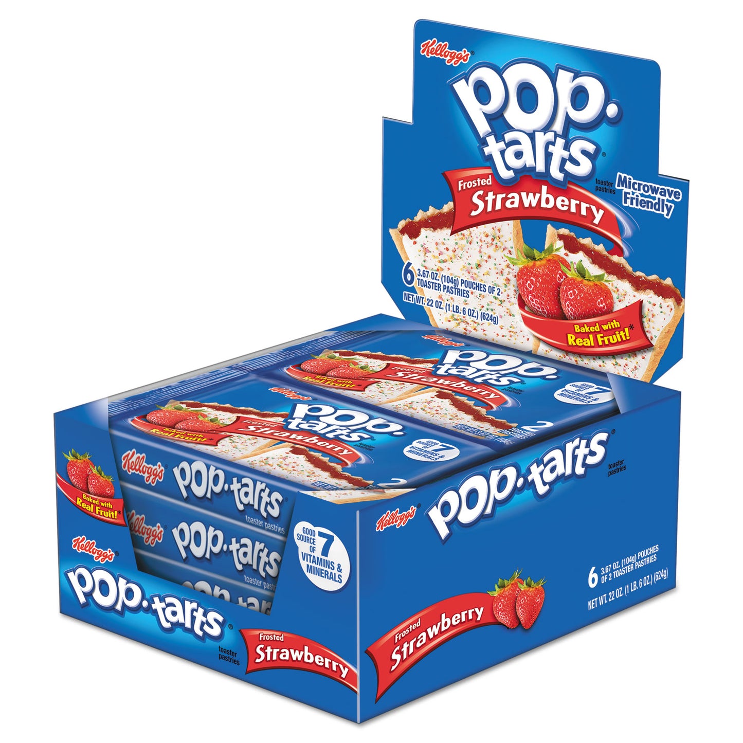 s Pop Tarts, Frosted Strawberry, 3.67 oz, 2/Pack, 6 Packs/Box (31732)