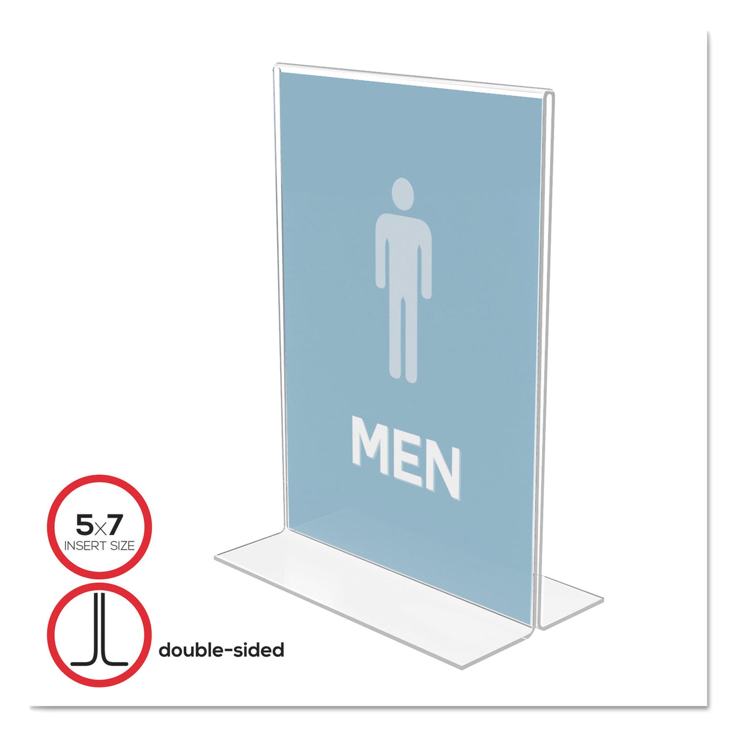 Deflecto Classic Image Double-Sided Sign Holder, 5 x 7 Insert, Clear (69101)