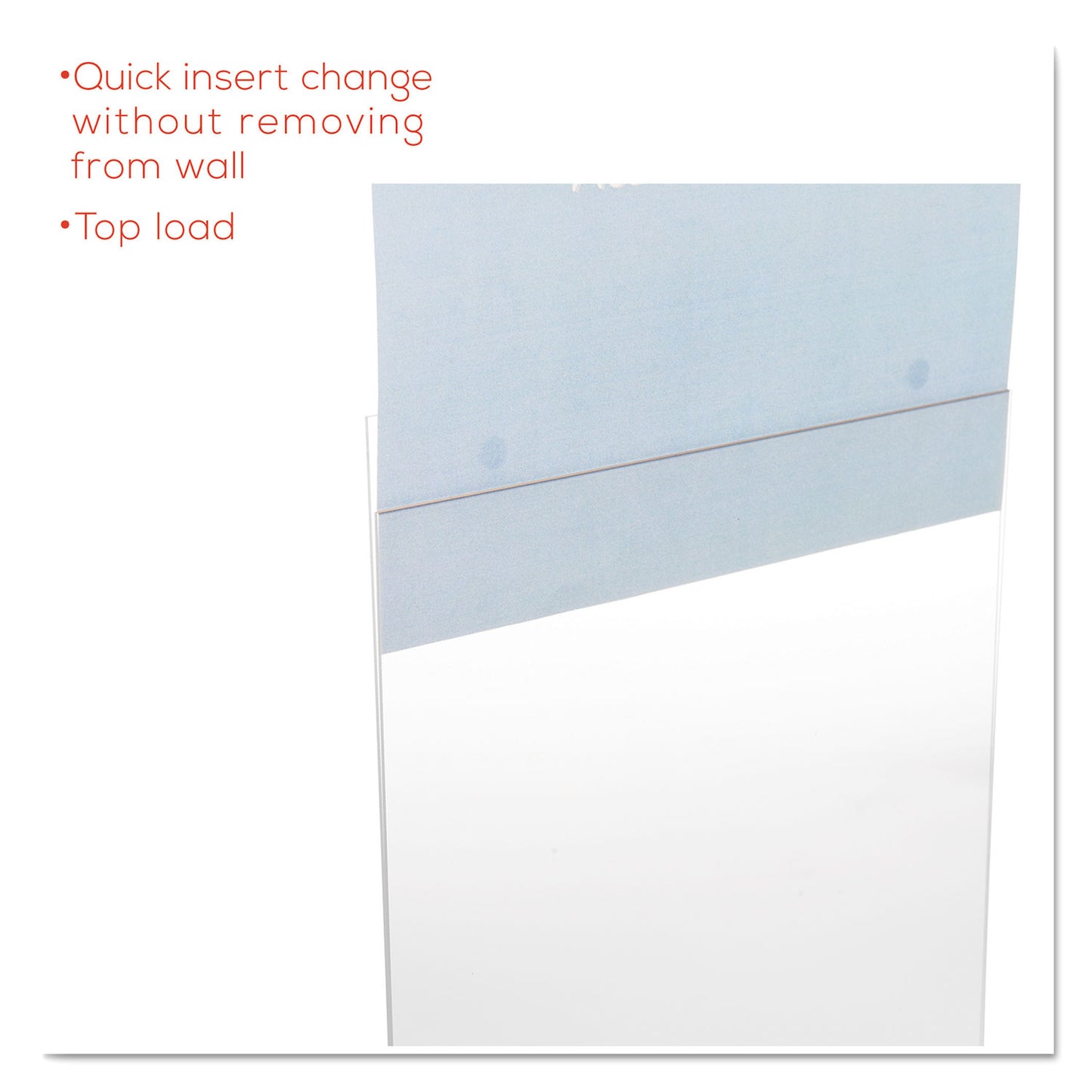 Deflecto Classic Image Single-Sided Wall Sign Holder, Plastic, 11 x 17 Insert, Clear (68001)