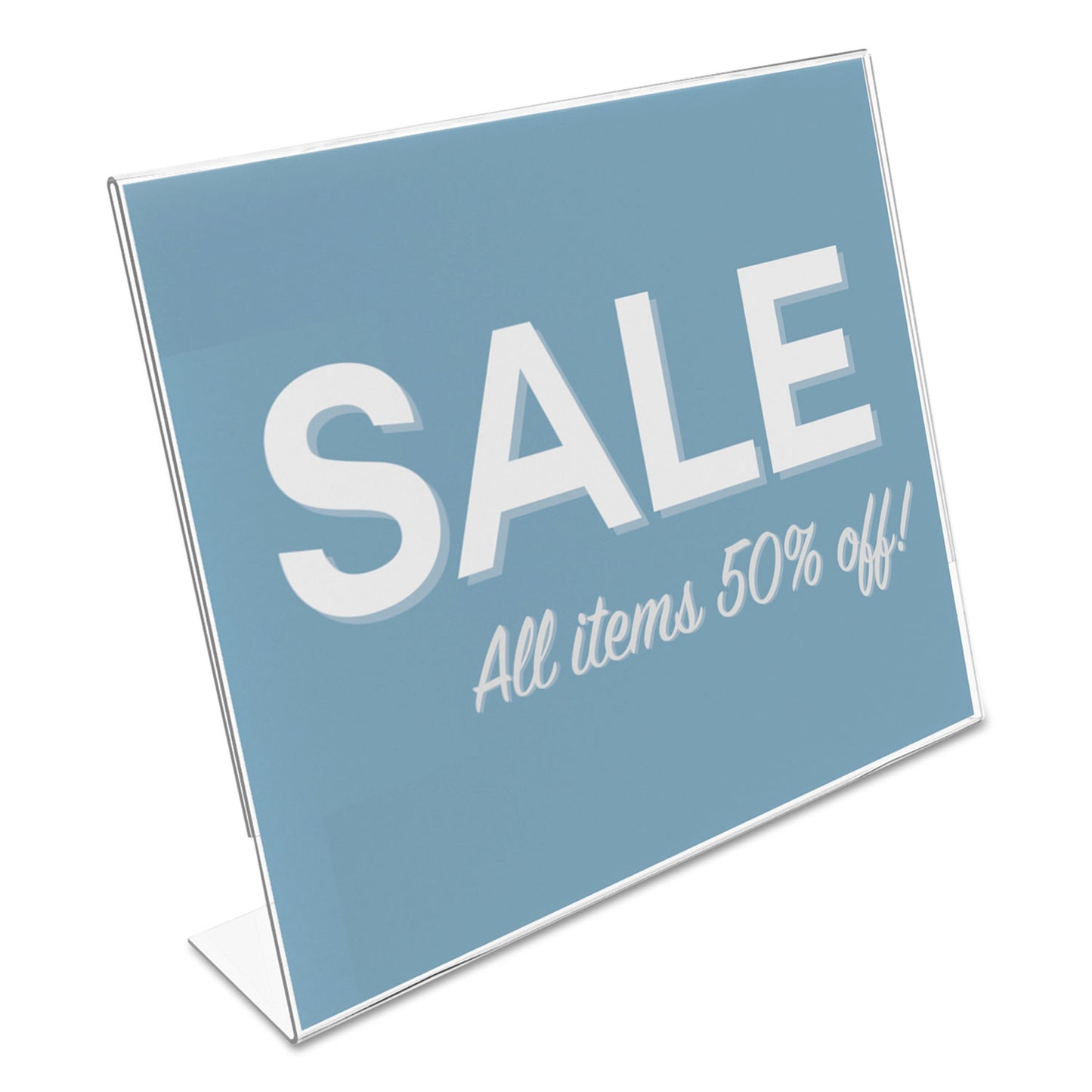 Deflecto Classic Image Slanted Sign Holder, Landscaped, 11 x 8.5 Insert, Clear (66701)