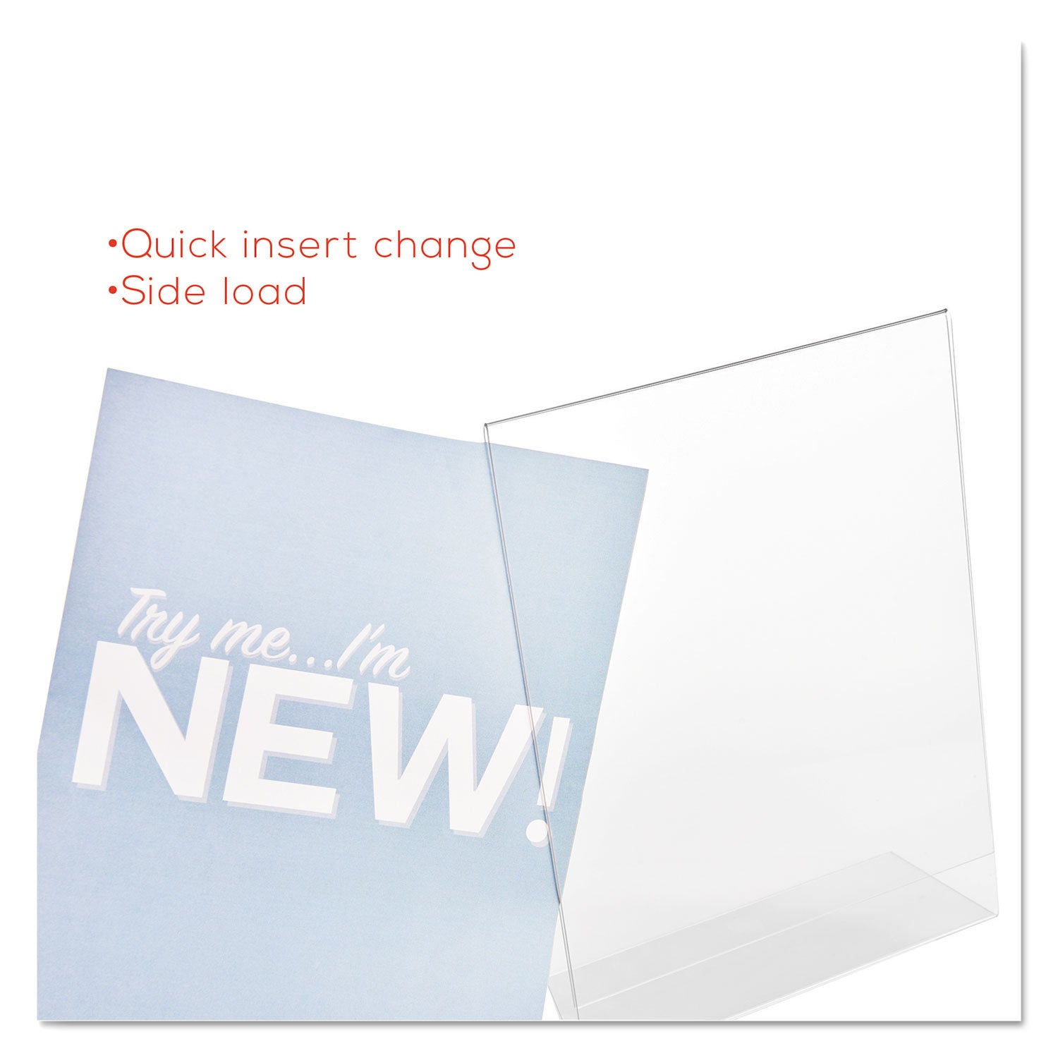 Deflecto Classic Image Slanted Sign Holder, Portrait, 8.5 x 11 Insert, Clear (69701)