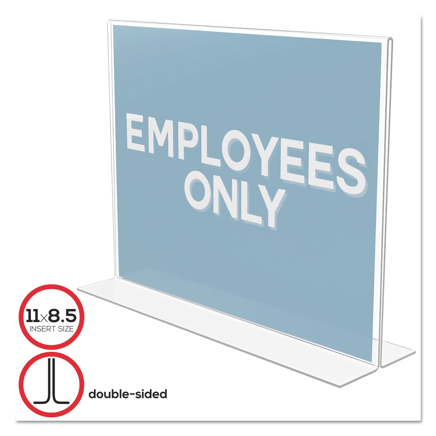 Deflecto Classic Image Double-Sided Sign Holder, 11 x 8.5 Insert, Clear (69301)