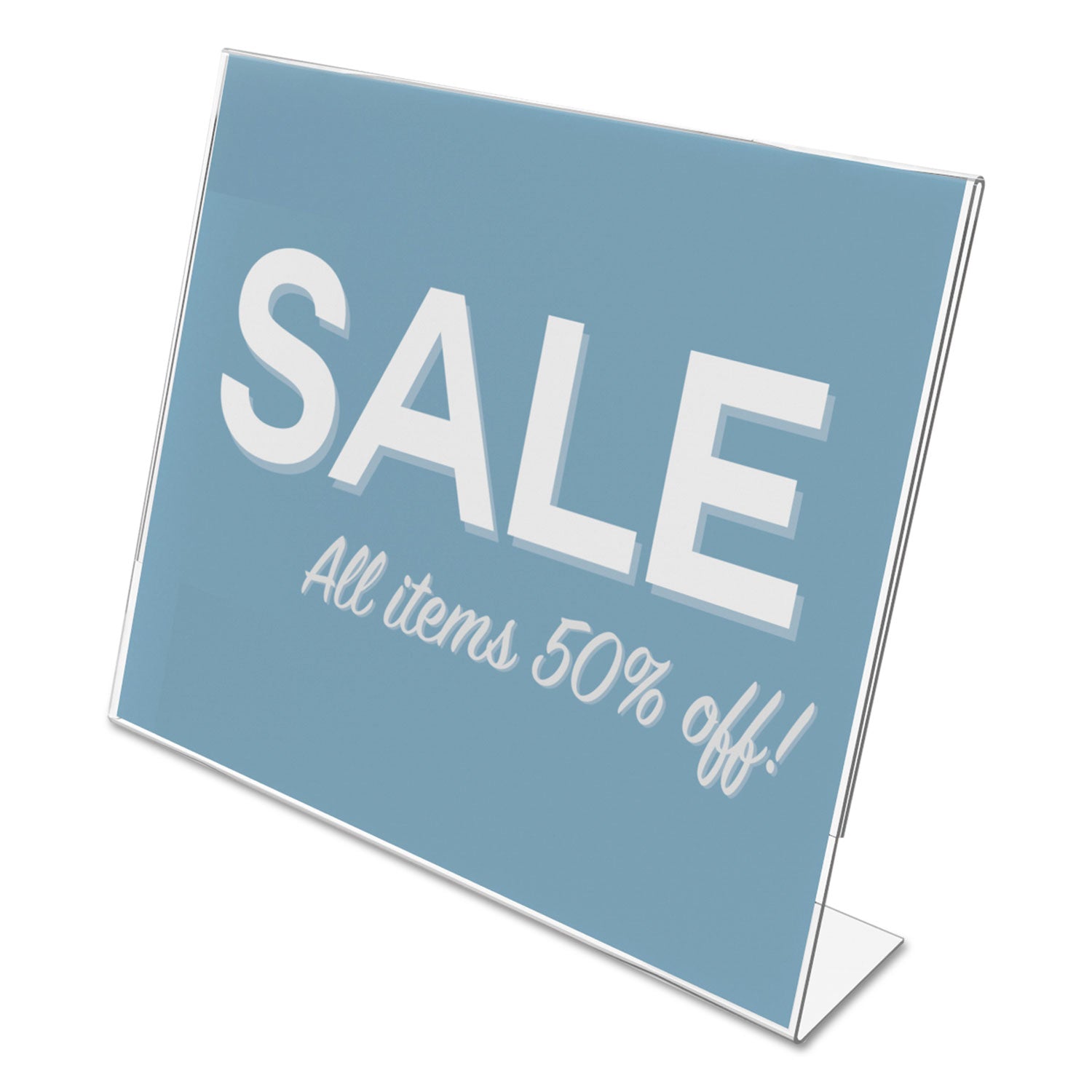 Deflecto Classic Image Slanted Sign Holder, Landscaped, 11 x 8.5 Insert, Clear (66701)