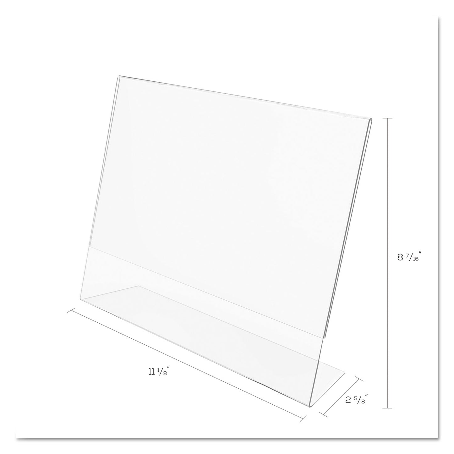 Deflecto Classic Image Slanted Sign Holder, Landscaped, 11 x 8.5 Insert, Clear (66701)