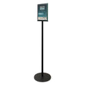 Deflecto Double-Sided Magnetic Sign Display, 8.5 x 11 Insert, 56" Tall, Clear/Black (692056)