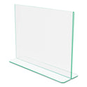 Deflecto Superior Image Premium Green Edge Sign Holders, 11 x 8.5 Insert, Clear/Green (5991890)