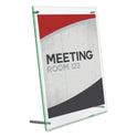 Deflecto Superior Image Beveled Edge Sign Holder, Letter Insert, Clear/Green-Tinted Edges (799693)