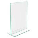 Deflecto Superior Image Premium Green Edge Sign Holders, 8.5 x 11 Insert, Clear/Green (5991790)