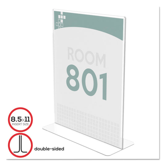 Deflecto Superior Image Double Sided Sign Holder, 8.5 x 11 Insert, Clear (590801)