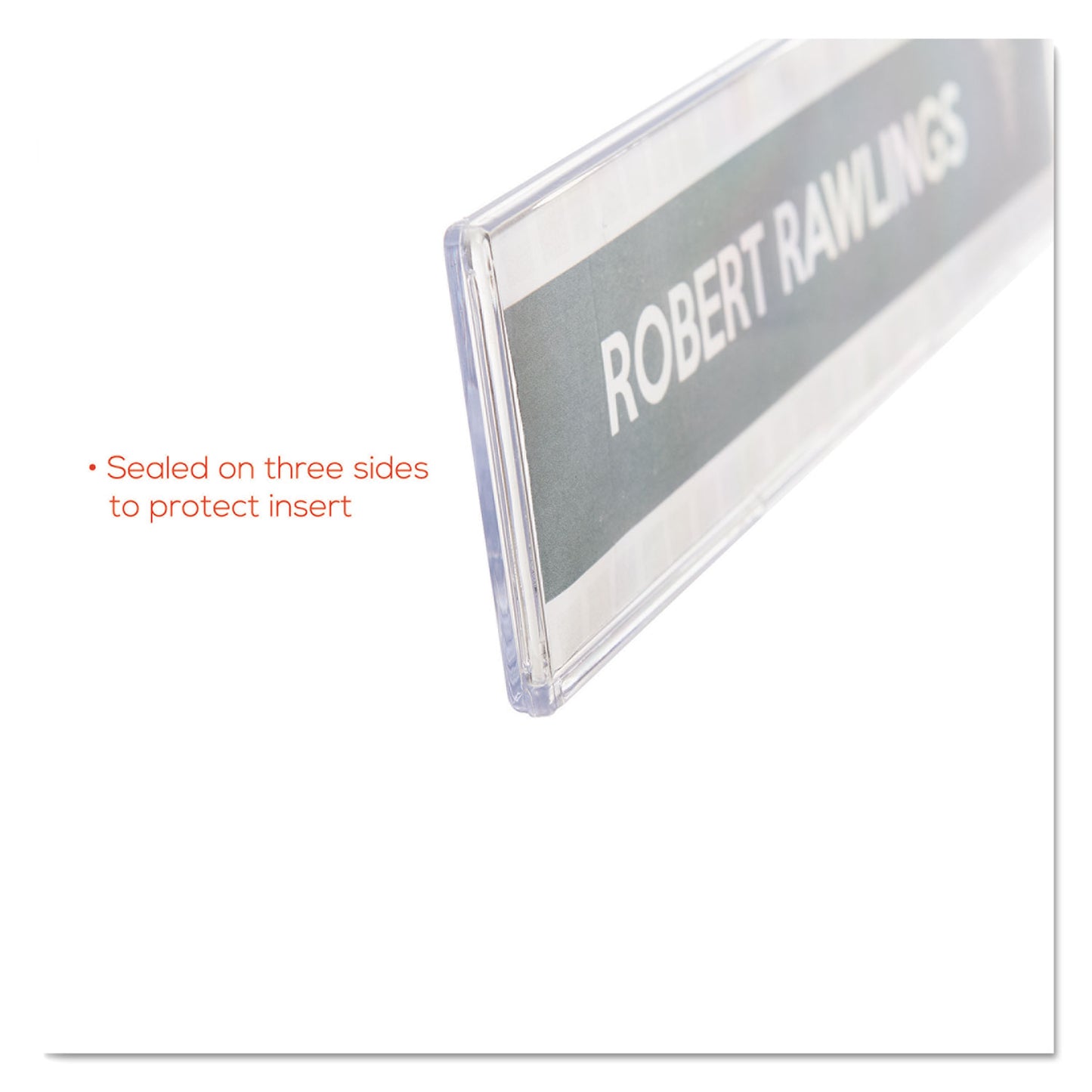 Deflecto Superior Image Cubicle Nameplate Sign Holder, 8.5 x 2 Insert, Clear (587501)