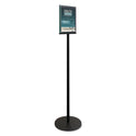 Deflecto Double-Sided Magnetic Sign Display, 8.5 x 11 Insert, 56" Tall, Clear/Black (692056)