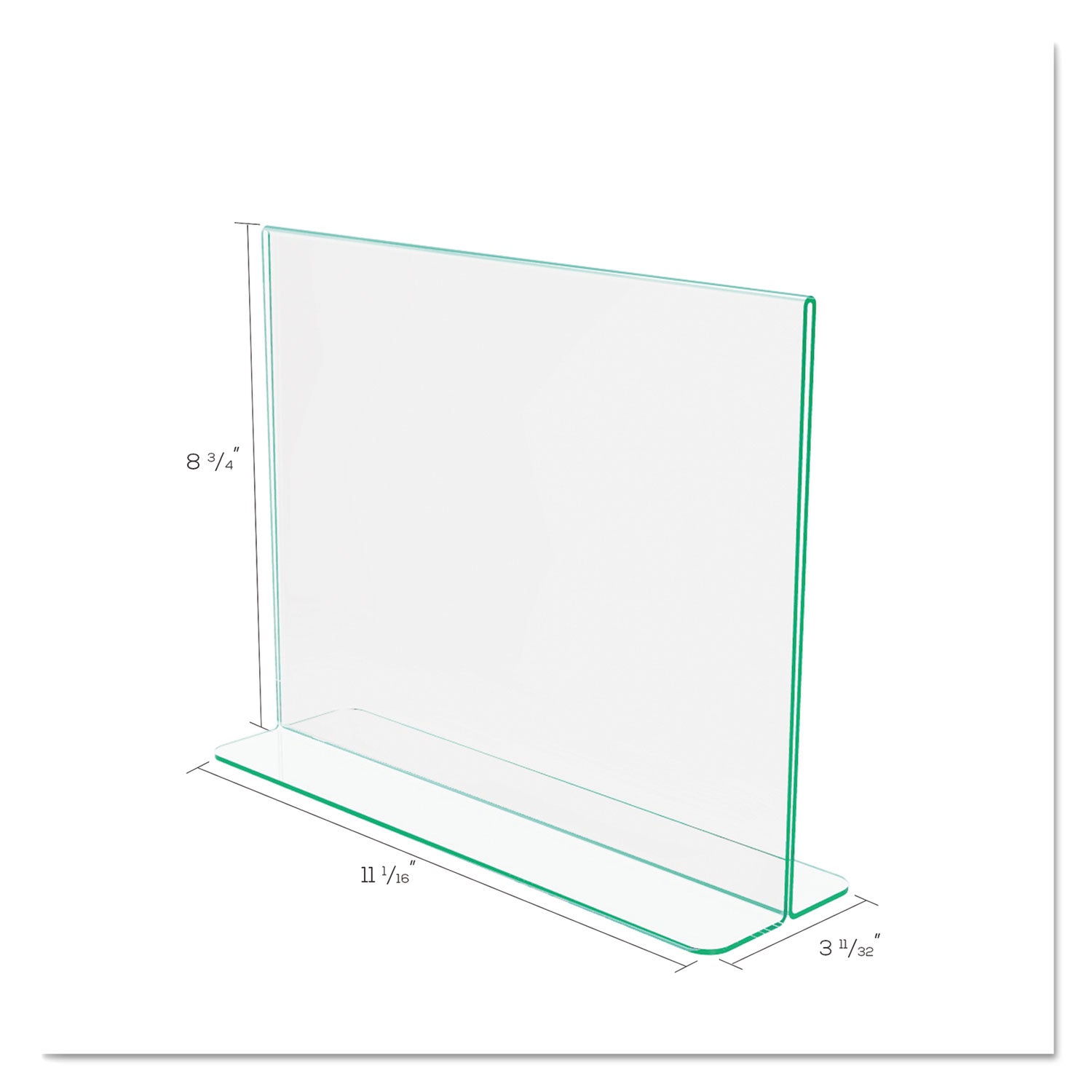 Deflecto Superior Image Premium Green Edge Sign Holders, 11 x 8.5 Insert, Clear/Green (5991890)