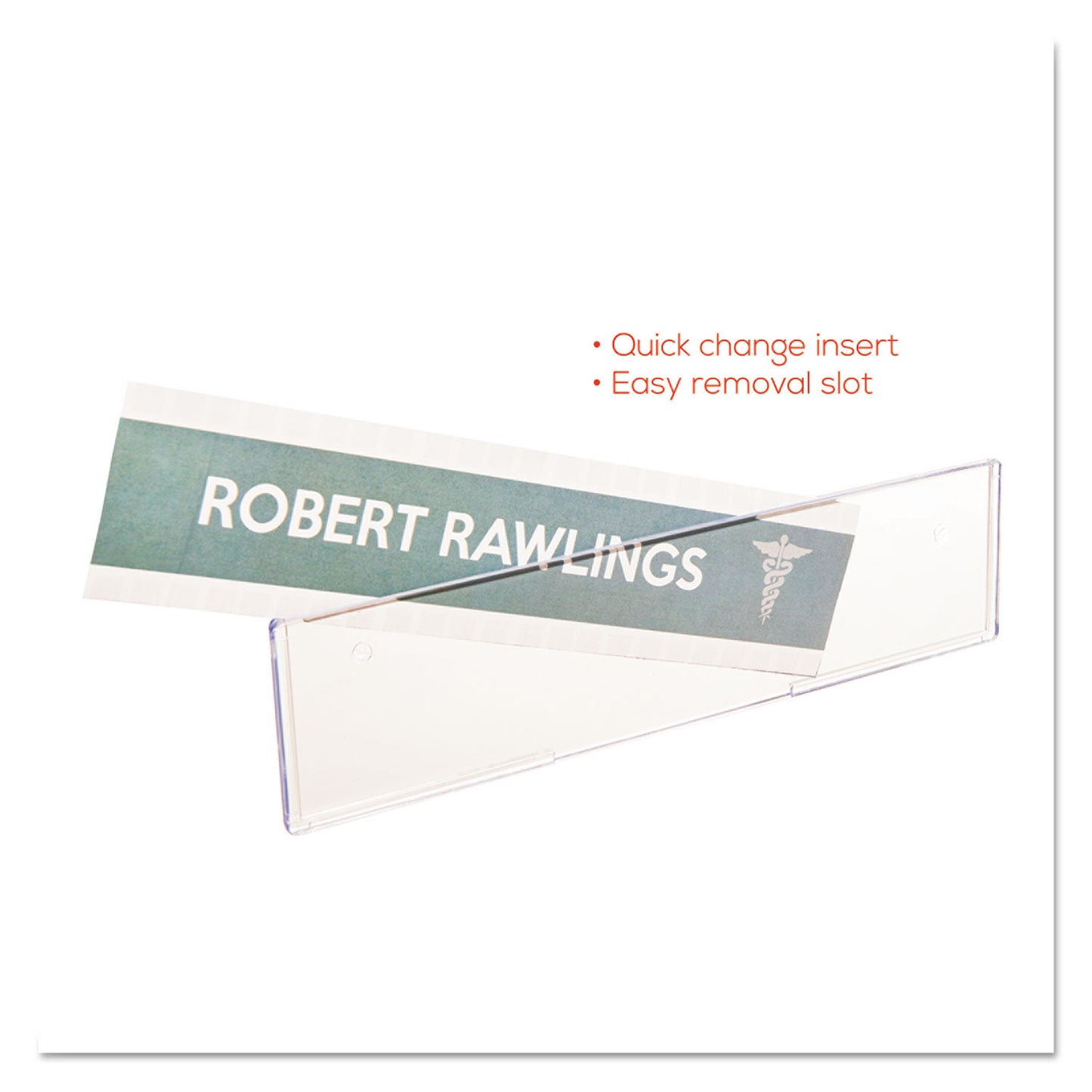 Deflecto Superior Image Cubicle Nameplate Sign Holder, 8.5 x 2 Insert, Clear (587501)
