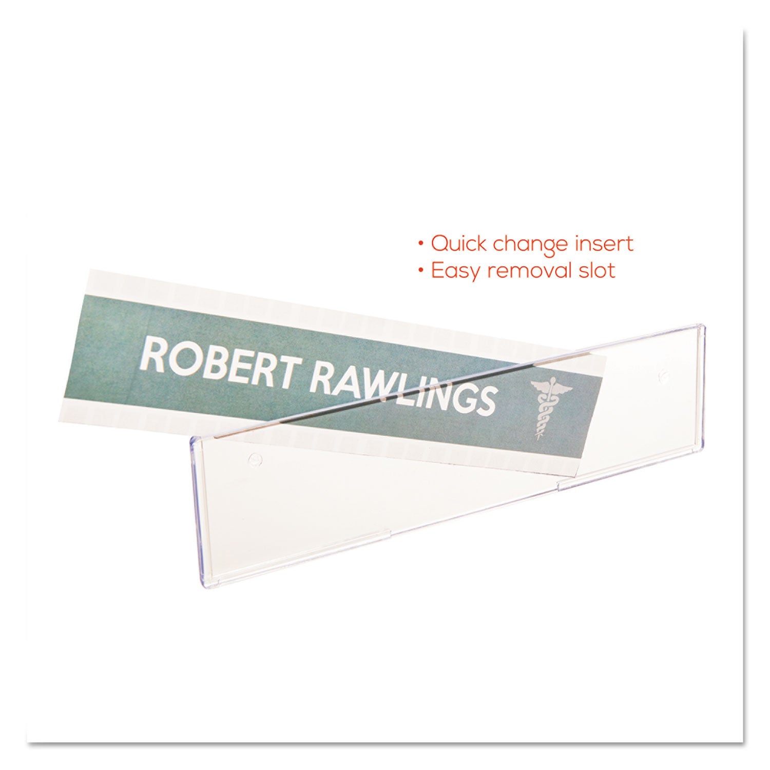 Deflecto Superior Image Cubicle Nameplate Sign Holder, 8.5 x 2 Insert, Clear (587501)