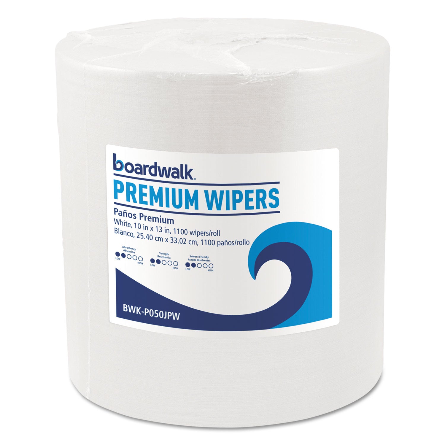 Boardwalk Hydrospun Wipers, 10 x 13, White, 1,100/Roll (P050JPW)