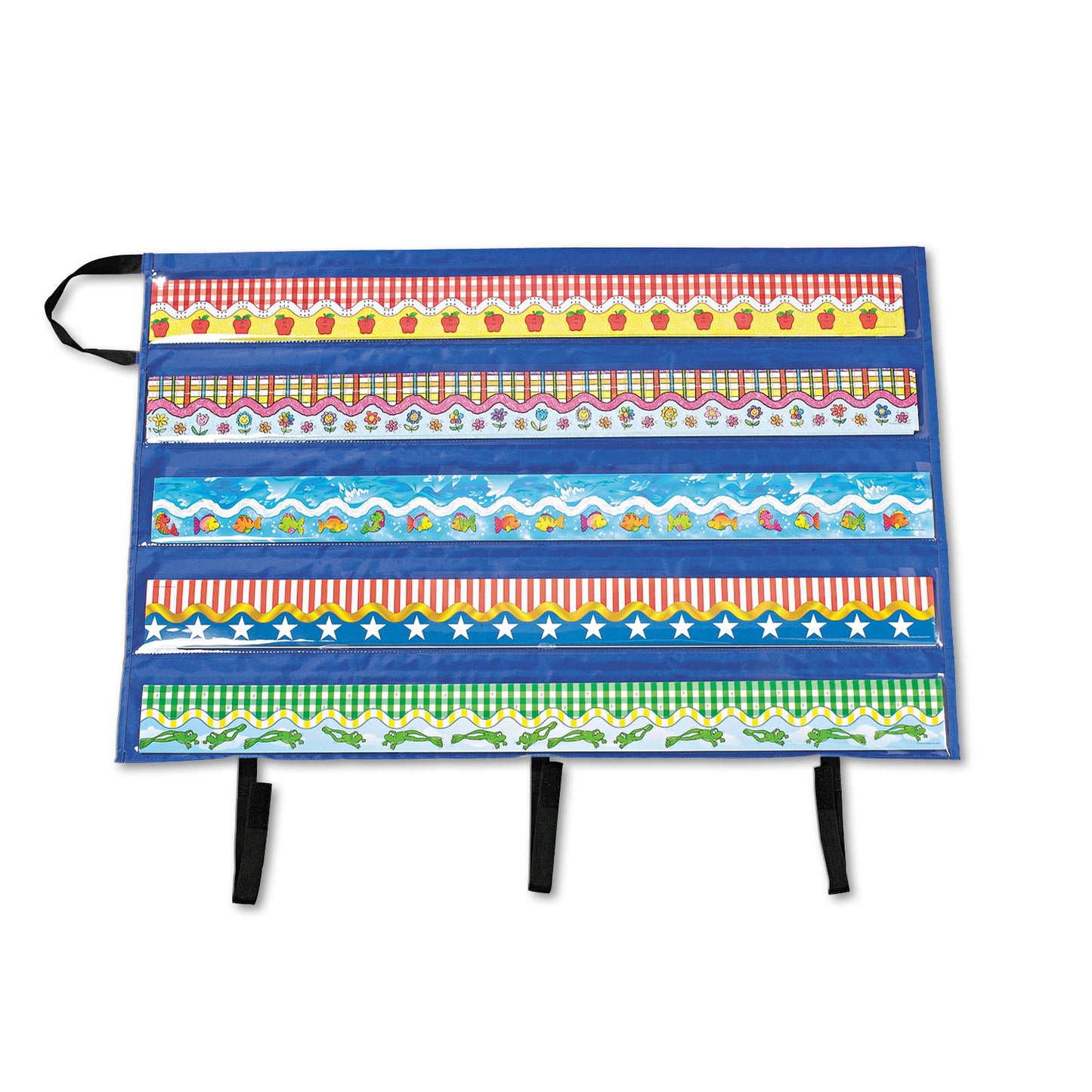Carson-Dellosa Border Storage Pocket Chart, 41" x 24.5", Blue/Clear (CD5652)