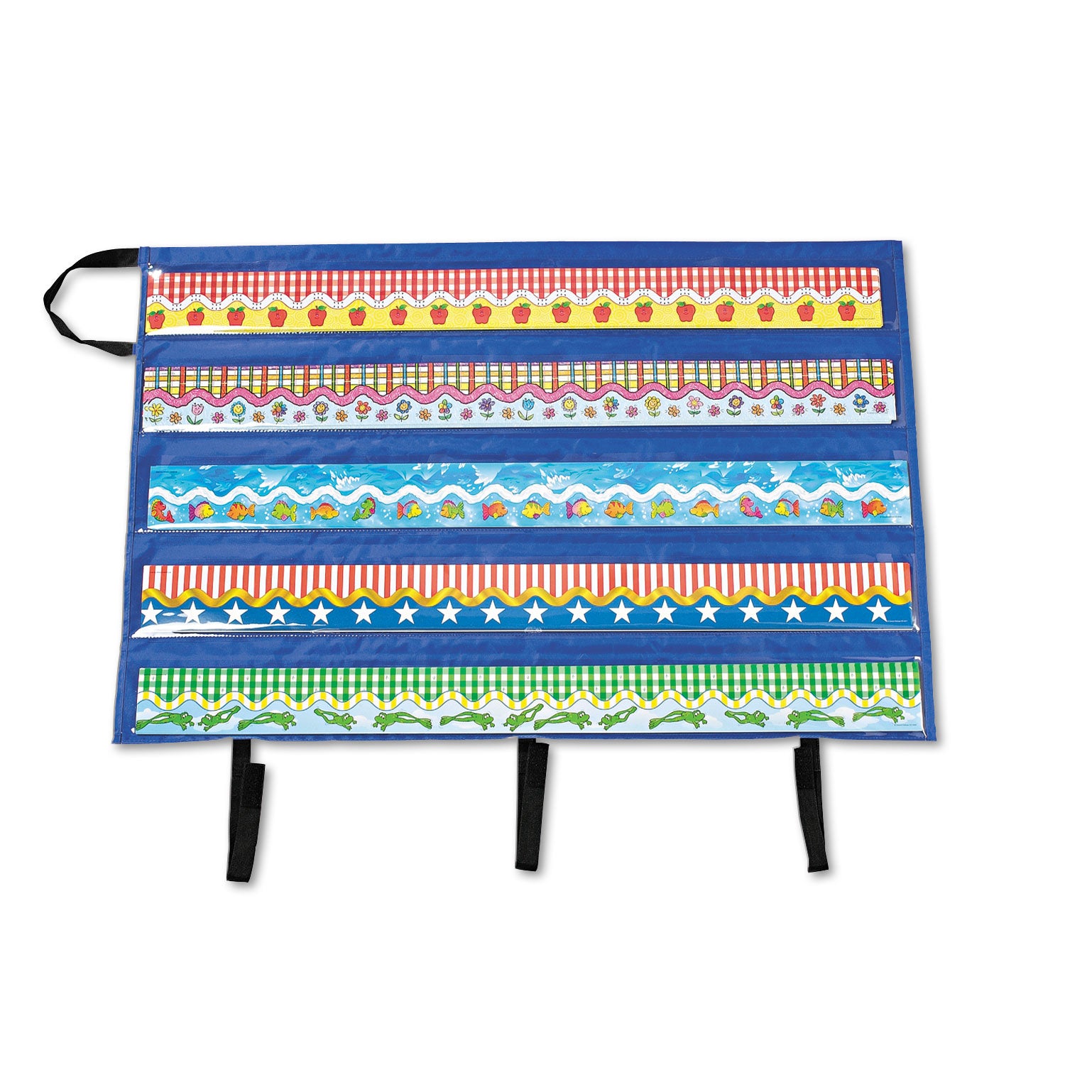 Carson-Dellosa Border Storage Pocket Chart, 41" x 24.5", Blue/Clear (CD5652)