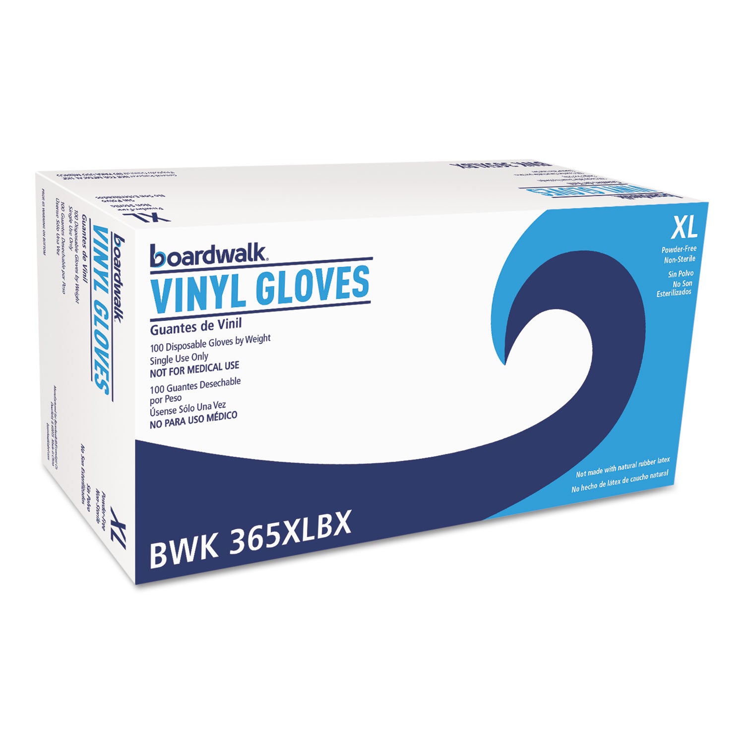 Boardwalk General Purpose Vinyl Gloves, Powder/Latex-Free, 2.6 mil, X-Large, Clear, 100/Box, 10 Boxes/Carton (365XLCT)