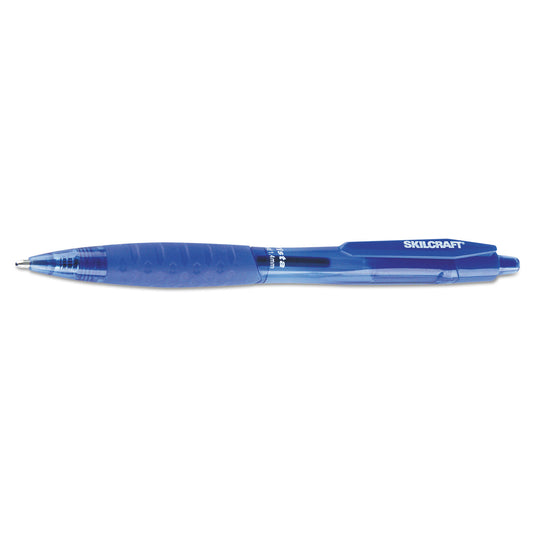 AbilityOne 7520016451147, SKILCRAFT VISTA Ballpoint Pen, Retractable, Bold 1.4 mm, Blue Ink, Translucent Blue Barrel, Dozen