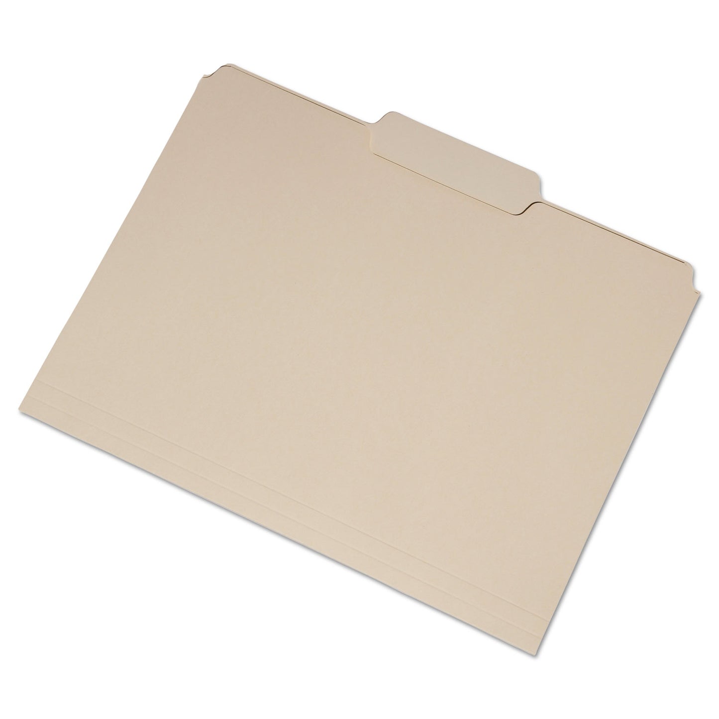 AbilityOne 7530016458096, SKILCRAFT Single Tab File Folders, 1/3-Cut Tabs: Center Position, Letter Size, 1" Expansion, Manila, 100/Box