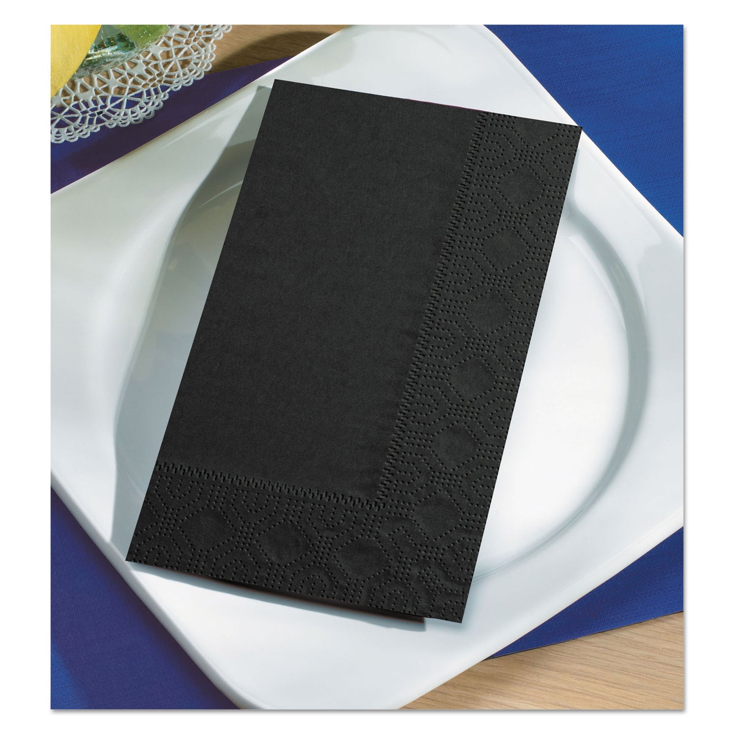 Hoffmaster Dinner Napkins, 2-Ply, 15 x 17, Black, 1000/Carton (180513)