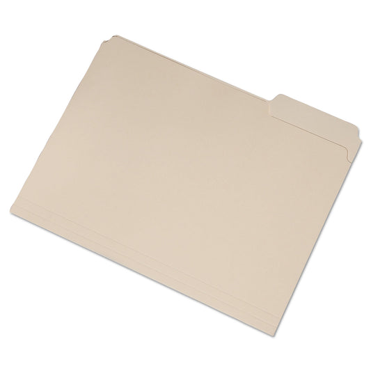 AbilityOne 7530016458091, SKILCRAFT Single Tab File Folders, 1/3-Cut Tabs: Right Position, Letter Size, 0.75" Expansion, Manila, 100/Box