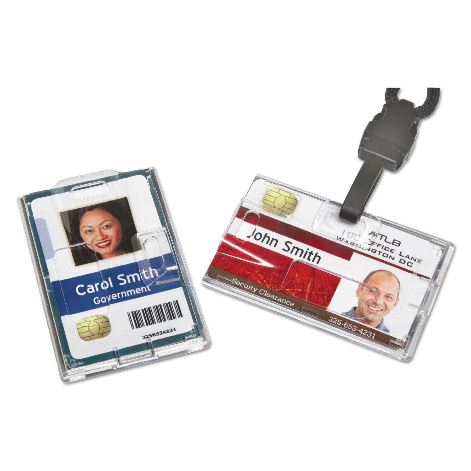 AbilityOne 8455016452732, SKILCRAFT Dual-Sided Name Badge Holder, Clear, 250/Box