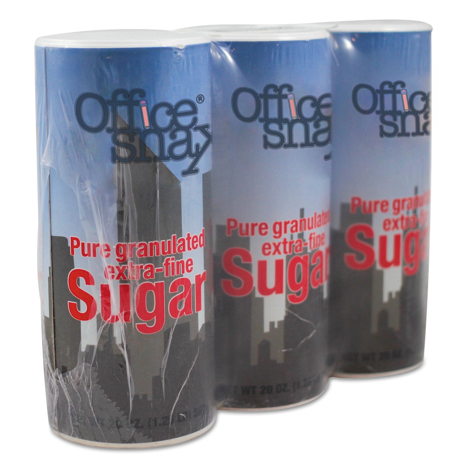 Office Snax Reclosable Canister of Sugar, 20 oz, 3/Pack (00019G)