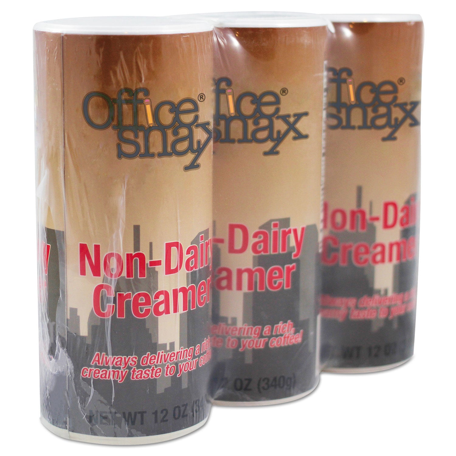 Office Snax Reclosable Powdered Non-Dairy Creamer, 12 oz Canister, 3/Pack (00020G)