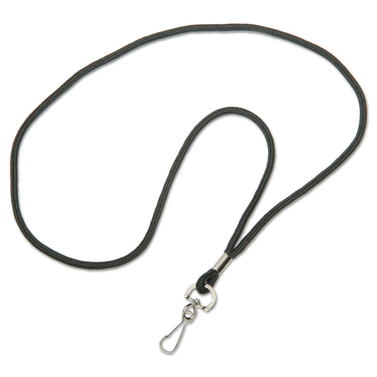 AbilityOne 8455016452730, SKILCRAFT Polyester Cord Lanyard, Metal J-Hook Fastener, 36" Long, Black, Dozen