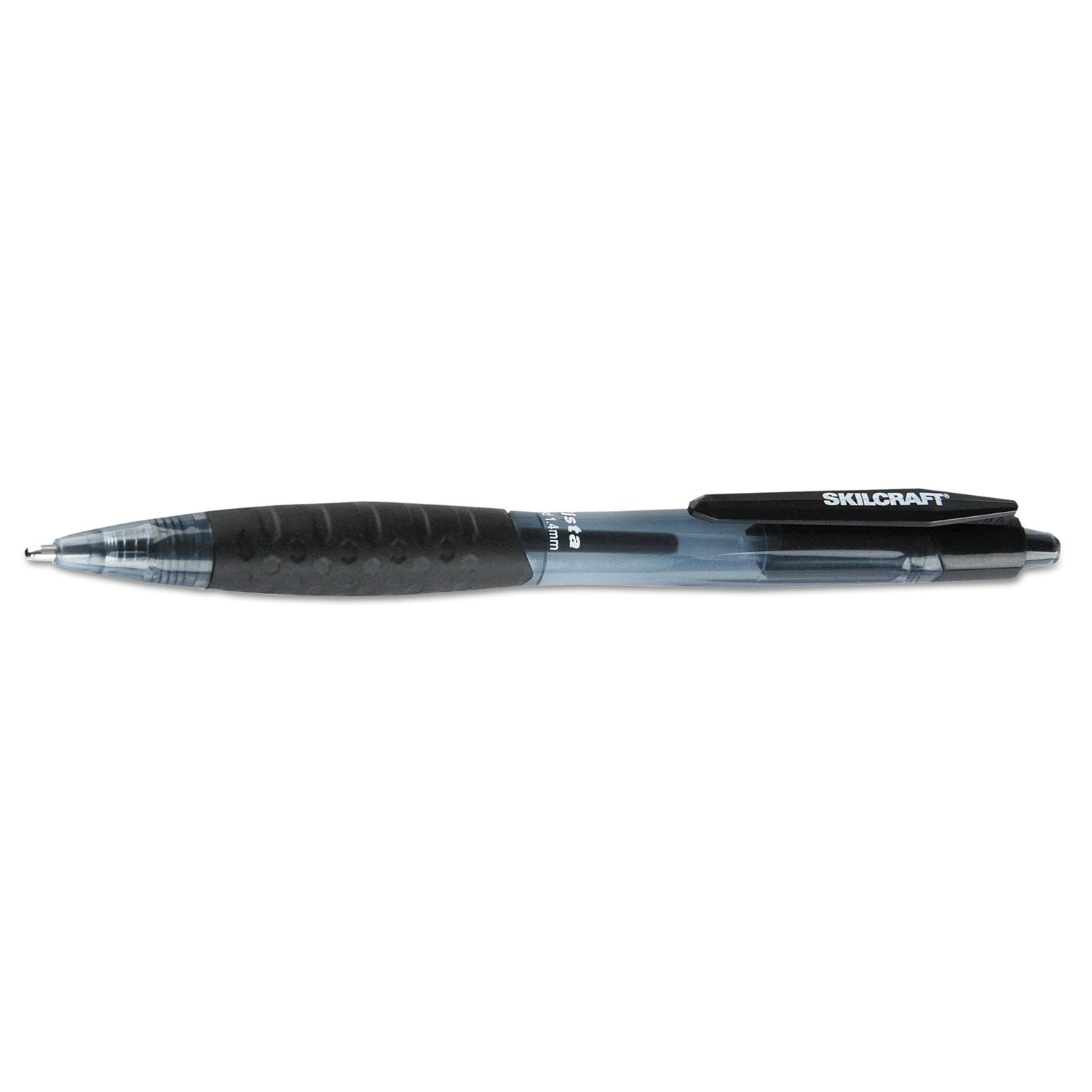 AbilityOne 7520016451148, SKILCRAFT VISTA Ballpoint Pen, Retractable, Bold 1.4 mm, Black Ink, Smoke Barrel, Dozen