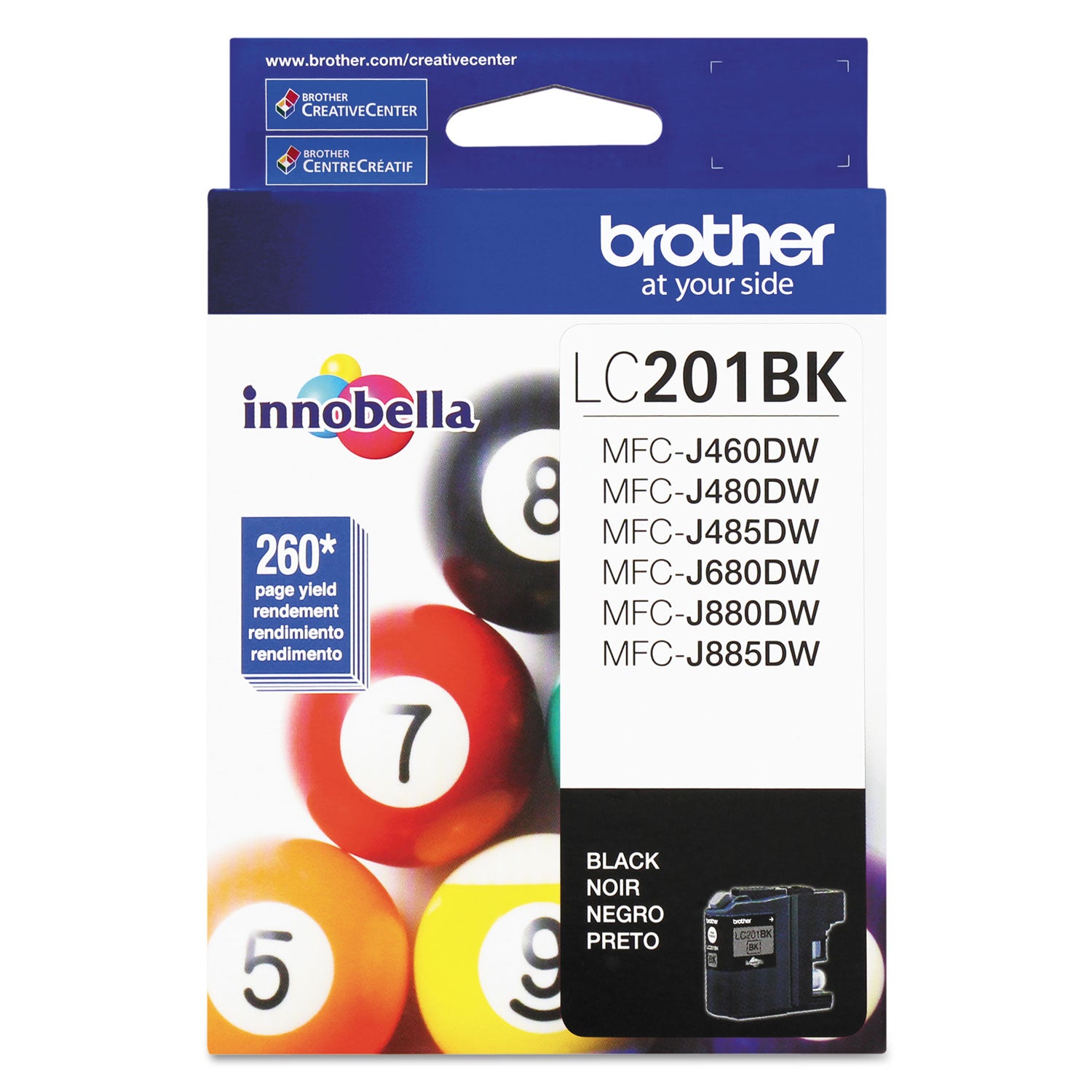 Brother LC201BK Innobella Ink, 260 Page-Yield, Black