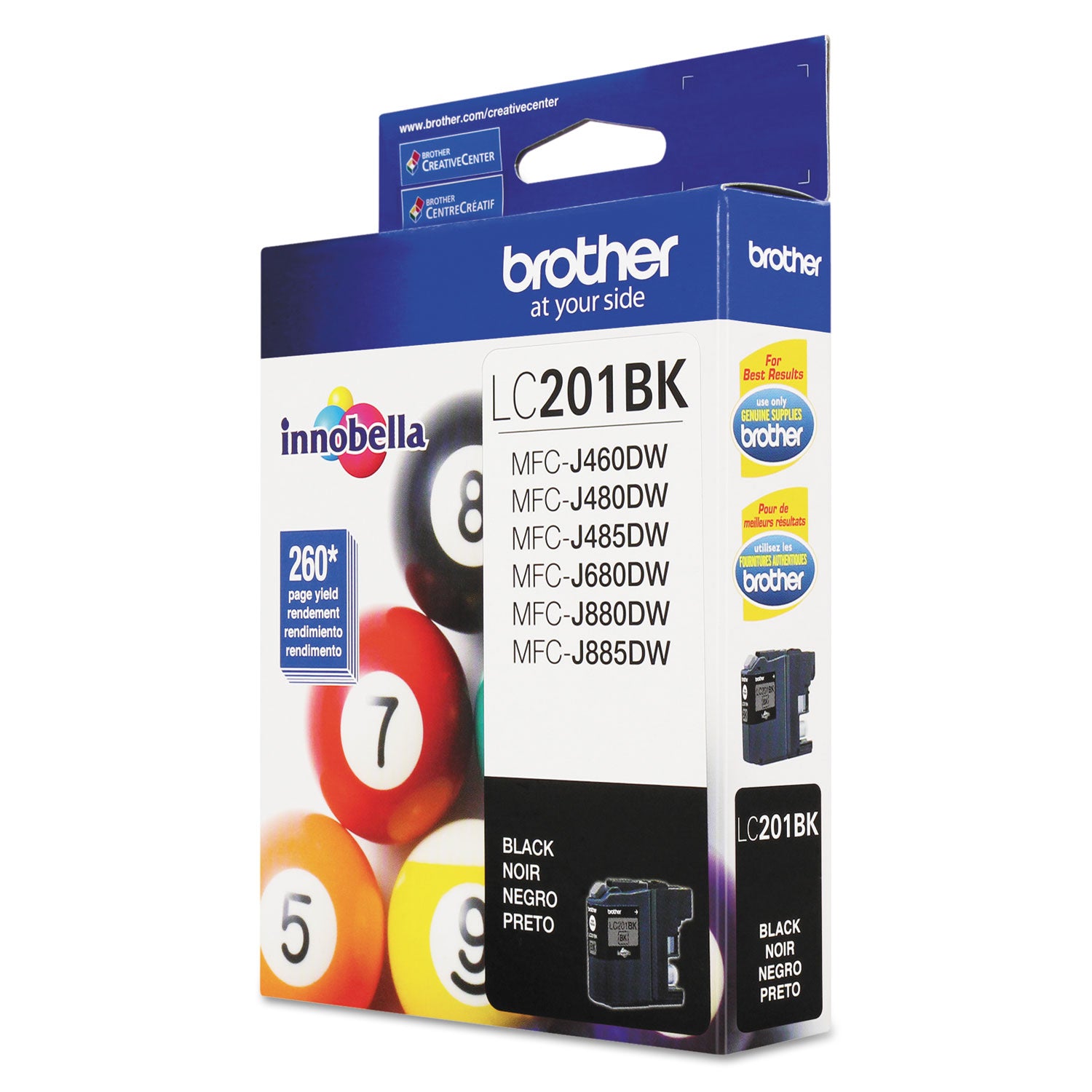 Brother LC201BK Innobella Ink, 260 Page-Yield, Black