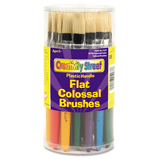 Creativity Street Colossal Brush, Natural Bristle, Flat Profile, 30/Set (5167)