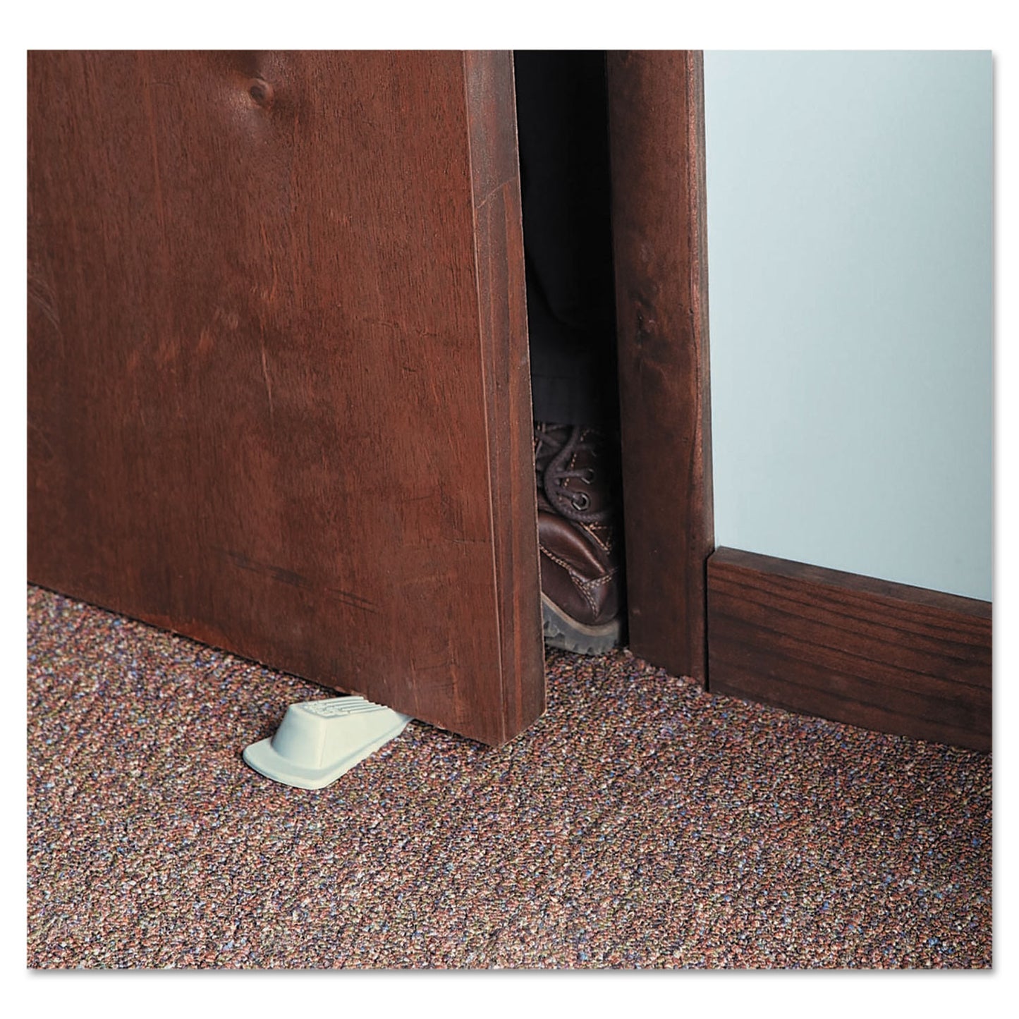 Master Caster Big Foot Doorstop, No Slip Rubber Wedge, 2.25w x 4.75d x 1.25h, Beige, 2/Pack (00975)