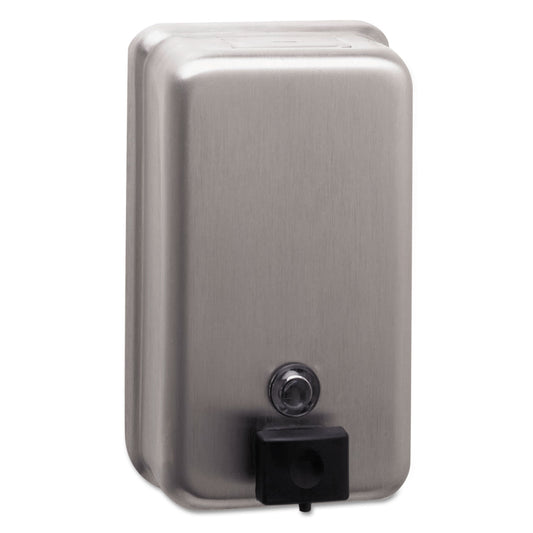 Bobrick ClassicSeries Surface-Mounted Soap Dispenser, 40 oz, 4.75 x 3.5 x 8.13, Stainless Steel (2111)