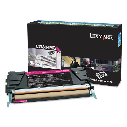 Lexmark C748H1MG Return Program High-Yield Toner, 10,000 Page-Yield, Magenta, TAA Compliant (C748H4MG)