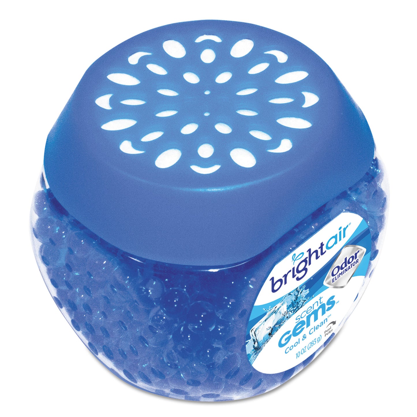 Bright Air Scent Gems Odor Eliminator, Cool and Clean, Blue, 10 oz Jar (900228)
