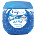 Bright Air Scent Gems Odor Eliminator, Cool and Clean, Blue, 10 oz Jar (900228)
