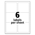 Avery White Shipping Labels-Bulk Packs, Inkjet/Laser Printers, 3.33 x 4, White, 6/Sheet, 250 Sheets/Box (95940)