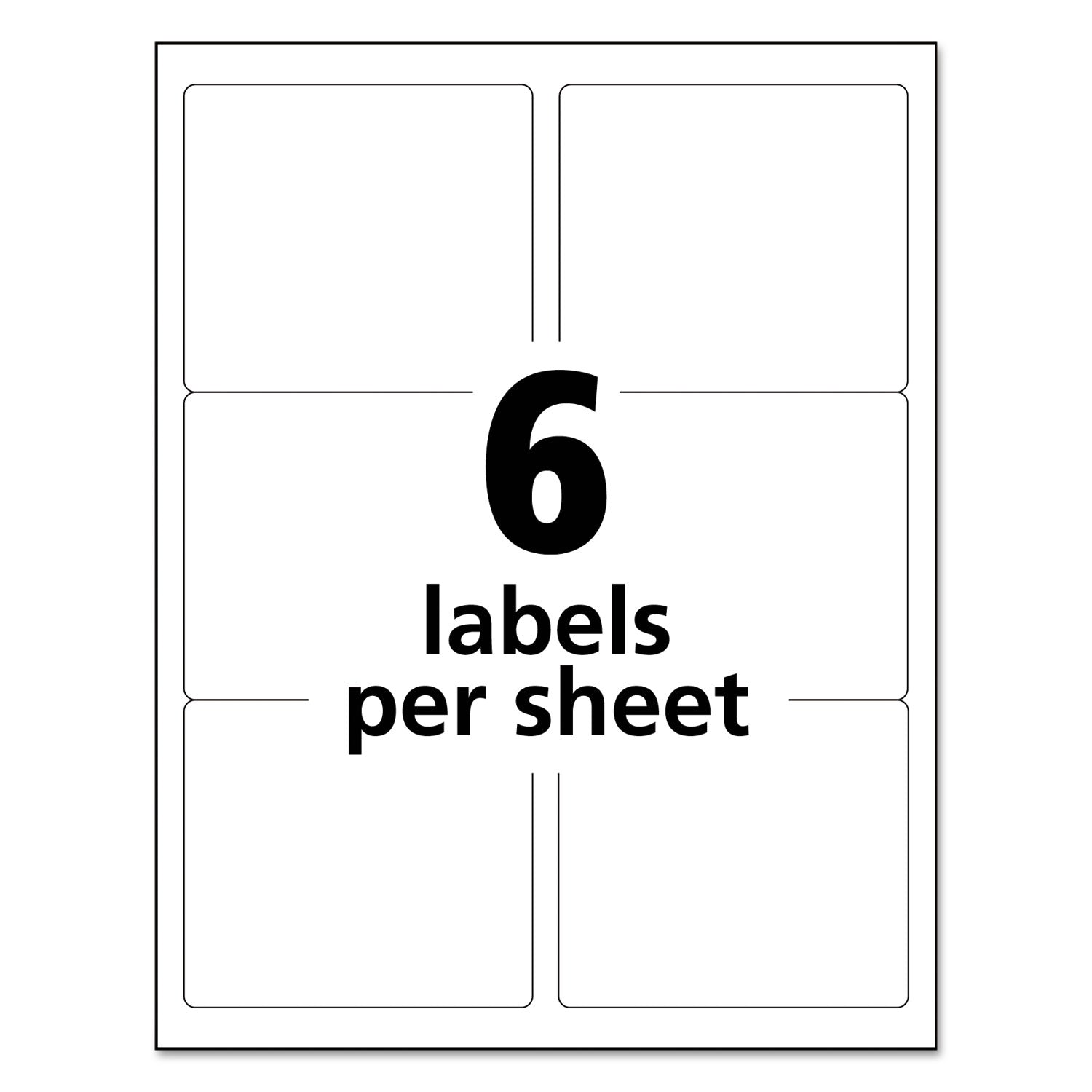 Avery White Shipping Labels-Bulk Packs, Inkjet/Laser Printers, 3.33 x 4, White, 6/Sheet, 250 Sheets/Box (95940)