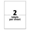 Avery White Shipping Labels-Bulk Packs, Inkjet/Laser Printers, 5.5 x 8.5, White, 2/Sheet, 250 Sheets/Box (95930)