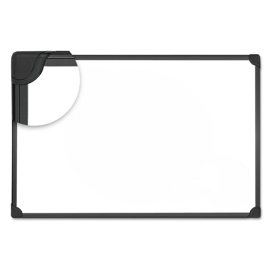 Universal Design Series Deluxe Magnetic Steel Dry Erase Marker Board, 24 x 18, White Surface, Black Aluminum/Plastic Frame (43024)